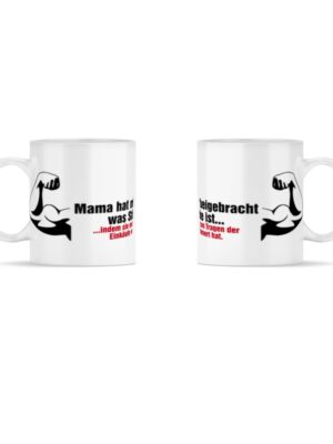 Mama hat mir beigebracht was Stärke ist - Tasse - Panorama Tasse Weiß-3