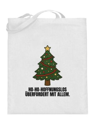 Hoffnungslos überfordert - Tasse - Jutebeutel (mit langen Henkeln)-3