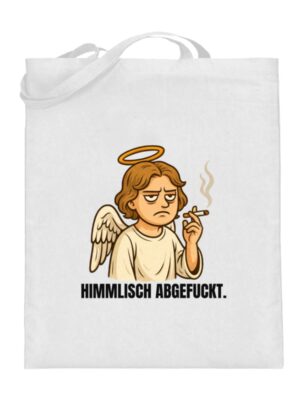 Himmlisch abgefuckt - Tasse - Jutebeutel (mit langen Henkeln)-3